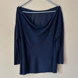 Navy Blue Long Sleeve Top